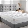 Tuocal Topper per materasso matrimoniale super morbido, 10 cm, di alta qualità, traspirante, con angoli forti, comfort lussuoso, cinghie elastiche ipoallergeniche (dimensioni: 137 x 190 cm)