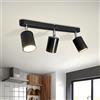 Sweier Faretti LED Soffitto Orientabili GU10, 5W Faretti Soffitto 3 Luce, Bianco Caldo 3000K Lampadario Faretti Nero, Lampada Faretti Soffitto per Soggiorno Camera da Letto Corridoio