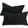 npluseins Set da 2 federe in morbido pile color corallo (2 pezzi) 1257.1667, 30 x 50 cm, nero