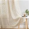 Treatmentex Tende trasparenti in pizzo beige per camera da letto, eleganti tende floreali con tasca per asta per soggiorno, tende a pannelli a maglia con motivo a foglie, 52x200 cm, 2 pezzi