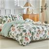 Lekesky Copripiumino 150, copripiumino 220x240 cm con motivo acquerello in microfibra, set da 3 pezzi composto da 1 copripiumino 220x240 cm + 2 federe 50x75 cm, verde acero