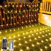 Ollny Stringa Luminosa per Esterni 3x2m 200 LED Stringa Luminosa per Esterni IP67 Luci di Natale Impermeabili Timer Spegnimento Telecomando 8 Modalità Bianco caldo