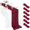 Pesonlook 6 runner da tavola in garza boho da 3 m, 55 x 300 cm, rustico, romantico, per matrimoni, feste, addio al nubilato, festa del Ringraziamento, decorazione natalizia