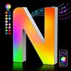 Kangtaixin Lettere Luminoso con USB, APP Controllo Luci LED di Lettera Alfabeto, Figura a Cuore con Luce Colorate RGB per Decorazione e Atmosfera, Festa della Mamma, Pasqua, Compleanni, Matrimoni, Vetrine - N