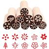 VOSSOT 10 Pezzi di Timbri In Legno, Timbri A Colonna In Argilla Misti, Stampi per Ceramica per Argilla E Ceramica, per Impasti, Pasticceria, Fai Da Te, Scrapbooking, Biscotti, Modellazione (5x1,5 cm)