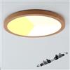 Alpinaluz Plafoniera LED effetto legno 24 W Ø300 mm - Downlight LED incasso o superficie, ultra sottile 17 mm, 2400 lm, CCT 3000 K/4000 K/6000 K, taglio Ø65-270 mm, IP44, design moderno minimalista