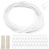 SZHUGEKI 10 Metri di Bianco Filo per Tenda, Filo per Tende, Corda per Tende, Corda per Tende, Filo in Voile, Corda per Tende Rivestita in Plastica, con 25 Occhielli e 25 Ganci, Adatta per Tende da Doccia e Ten