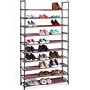 Relaxdays Scarpiera in TNT Sistema ad Incastro, a 10 Livelli, per 50 Paia di Scarpe, HLP 5 x 176 x 28 cm, Bordeaux