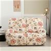 WJHDWYD Copridivano Relax Reclinabile Elasticizzato 2 Posti, Copripoltrona Relax Reclinabile Universale con Tasche, 6-Pezzi Fodera per Poltrona Lavabile, Coperture per Elettrica Divano da Massaggio(Fiore Rosa