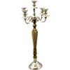Lifestyle & More Candelabro a 5 rami Candelabro in legno e metallo marrone/argento Altezza 60 cm