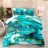 ZQMHCY Copripiumino Singolo Verde Acqua Dorato Copriletto Singolo Microfibra Bedding Antirughe Trapunta Letto Singolo,1 Traspirante Copripiumino con Cernier e 2 Federe Cuscini 50x75cm
