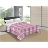 Tata Home Trapunta Invernale Piazza e Mezza 210x260 cm Imbottita 300 gr/mq Piumone Caldo Pesante Disegno Disegno Scozzese Made in Italy Mod. Scotland Tartan Colore Rosa