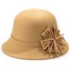 MESU Cappello da donna in feltro con cappuccio floreale, stile anni 20, Fedora, cappello vintage da bowling, rosso, Taglia unica