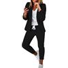 Meaunzyl Completo Tailleur Donna Elegante Curvy Abiti 2 Pezzi Giacche a Maniche Lunghe con Bottoni e Pantaloni Blazer Casual Tuta da Abito Cerimonia Offerte Complete da Donna Abbigliamento Ufficio per Sera