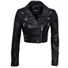 Infinity Chic Nero Corta Giacca da Motociclista in Pelle delle Donne 14