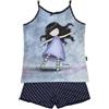 PRESTIGE & DELUXE Pigiama Corto Estivo Compatibile con Santoro Gorjuss per Bambina Ragazza - Modello a Canotta Anni 6 8 10 12 14 16 - Linea Tiptoes (IT, età, 6 Anni, Regular, Cotone)