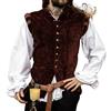 Leonardo Carbone® Gilet in velluto da uomo Pierre | Design di lusso | Perfetto per eventi LARP e medievali | Gilet | Giacche | Costumi | Medioevo | Cotone, Colore: rosso, XL