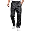 QiaTi Pantaloni da uomo in ecopelle, casual, elasticizzati, in