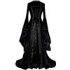 Generico Vestito Medievale Donna Nobile EleganteVestito da Donna A Pipistrello Elegante Costumi di Halloween Medievale Vestito Gotico Abito da Vampiro Cosplay Rinascimentale 2025