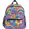Generic Zaino per la scuola elementare per bambini, con motivo floreale arcobaleno, per bambini e bambine, Fiore arcobaleno., S