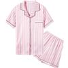 Umeyda Set Pigiama in Raso per Ragazze e Donne, 2 Pezzi Pigiama setoso a Maniche Lunghe + Pantaloni da Notte per Mamma, Ragazzi e Ragazzi, Rosa Baby, L