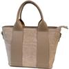 Generico Borsa a Mano Donna in Vera Pelle e Camoscio, Elegante Tote Made in Italy (cipria)