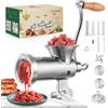 Huanyu Tritacarne manuale in acciaio inossidabile con insaccatrice per salsicce e accessorio per biscotti. Tritacarne manuale lavabile in lavastoviglie per carne di manzo, maiale e verdure (n. 10)