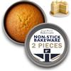 Samuel Groves Great British Bakeware - Confezione da 2 teglie antiaderenti a doppio rivestimento da 20,3 cm, adatte al forno, tonde per torte, base fissa, senza PFOA e BPA, realizzate in Inghilterra