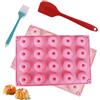 VINEST Set di 2 mini stampi per gugelhupf in silicone, riutilizzabili, piccoli stampi per dolci con una spatola e un pennello, stampi per muffin in silicone, stile Savarin, per ristoranti e cucine
