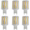 HUAMu G9 LED Lampadina,9W Equivalente a 90W Lampada Alogena Bianco Caldo 3000K Senza Flicker Angolo di Fascio di 360 ° 900Lm G9 Lampadine Confezione da 6