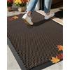 COLOR&GEOMETRY Zerbino Ingresso Esterno Elasticizzato in Seta - Tappeto Ingresso Esterno per Porte, Patio e Esterni - Antiscivolo, Resistente e Asciugatura Rapida, 60x90 cm Marrone