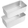 Auddemg Set di 2 Teglia per pane Rettangolare in Alluminio Anodizzato, per Cuocere Pane, Torte e Toast, 16 x 10 x 6,5 cm, Argento