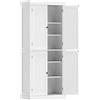 HOMCOM Mobile Cucina Alto con 6 Ripiani Regolabili e 2 Ante in Legno, 76x40.5x184 cm, Bianco