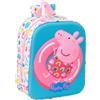 safta PEPPA PIG 3D - Zaino per asilo 3D, adattabile al carrello, facile da pulire, ideale per bambini di diverse età, comodo e versatile, qualità e resistenza, 22 x 10 x 27 cm, Bianco, rosa, blu, M, Casual