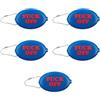 Fisura - Portamonete ovale in gomma "F*ck off" blu scuro. Portamonete retrò con catenella, portafoglio compatto da tasca unisex, regalo divertente e originale. 5 pezzi.