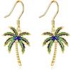 YONFQE Orecchini a forma di palma 925 in argento hawaiano, in noce di cocco, regalo per le donne