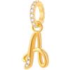 CRISNATA Alfabeto CZ Oro Lettera A Ciondolo Charm, Placcato oro giallo 18K 925 Argento Sterling Iniziale A Pendente Perline Fit Pandora Anniversario Braccialetto, Regalo per Aunite/Madre/Un Nome/Zia