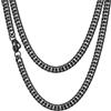 ChainsHouse Collana uomo catena cubana 5 mm 24 gioielli in acciaio inossidabile nero