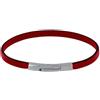 Schmuck Les Poulettes LES POULETTES BIJOUX - Bracciale Uomo Pelle Plain Piatto Chiusura Acciaio Inossidabile - 19cm - Rosso