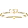 TINGN Bracciale a forma di cuore in oro e argento da donna, bracciale con lettere placcato in oro 14K/oro bianco per ragazze, bracciali a forma di cuore gioielli da donna, regalo per anniversario