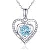 immobird Collana Donna con Topazio Pietra Portafortuna di Argento 925 Collana Ciondolo a Forma di Cuore Regali Compleanno Donna
