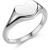 MATERIA by Matthias Wagner Anello Sigillo Cuore da Donna in Argento 925 Moderni Anelli Rodiati, Argento sterling
