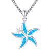 Eusense Collana di Stelle Marine in Argento 925 con Opale Blu Oceano Animale Stella Marina Gioielli Regalo per Donne Signore Ragazze