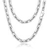 VNOX Collana da uomo in acciaio inox argento: catena per uomini e ragazzi, 7,5 mm, 45 cm, 50 cm, 55 cm, 60 cm, collana classica a maglia barbazzale, idea regalo hip-hop, 50 cm, Argento sterling