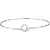 Silverly Bracciale in Argento Sterling 925 lucido per Donna con Nodo dell'Amicizia | Bracciale Rigido con Chiusura a Pressione e Gancio | Simpatico Regalo di Ringraziamento