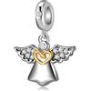 LES FOLIES DI PAOLA GRIECO Charm Angelo Custode Cuore Oro Ali Strass Comunione ciondolo pendente in argento 925 - Les Folies per Pandora