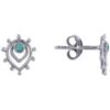Schmuck Les Poulettes LES POULETTES BIJOUX - Orecchini Chiodo Argento 925 Due Gocce Traforate Rovesciate e Piccola Perla Turchese