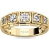 Jeulia Anello Donna in Argento 925 con Zirconi Cubici, Fede Eternity Classica, Anello in Oro con Tre Pietre Ovali, Set Anelli Fidanzamento Matrimonio Promessa Regalo Donna