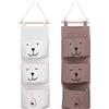 KRYMSON 2 sacchetti in tessuto, da appendere alla porta dei bambini, per la cameretta dei bambini, da appendere, per la cameretta dei bambini