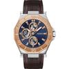 GUESS Orologio da polso da uomo Prime pelle, Multicolore/oro rosso